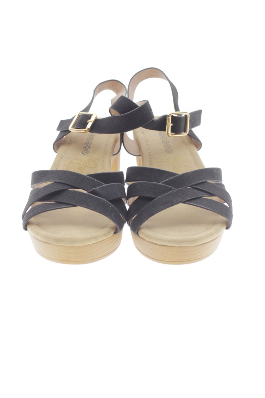 Sandalias tacon de BONOBO de la talla 38, de color negro de
