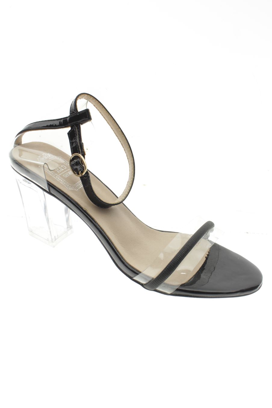 Sandalias tacon de H&D de la talla 39, de color color transparente de