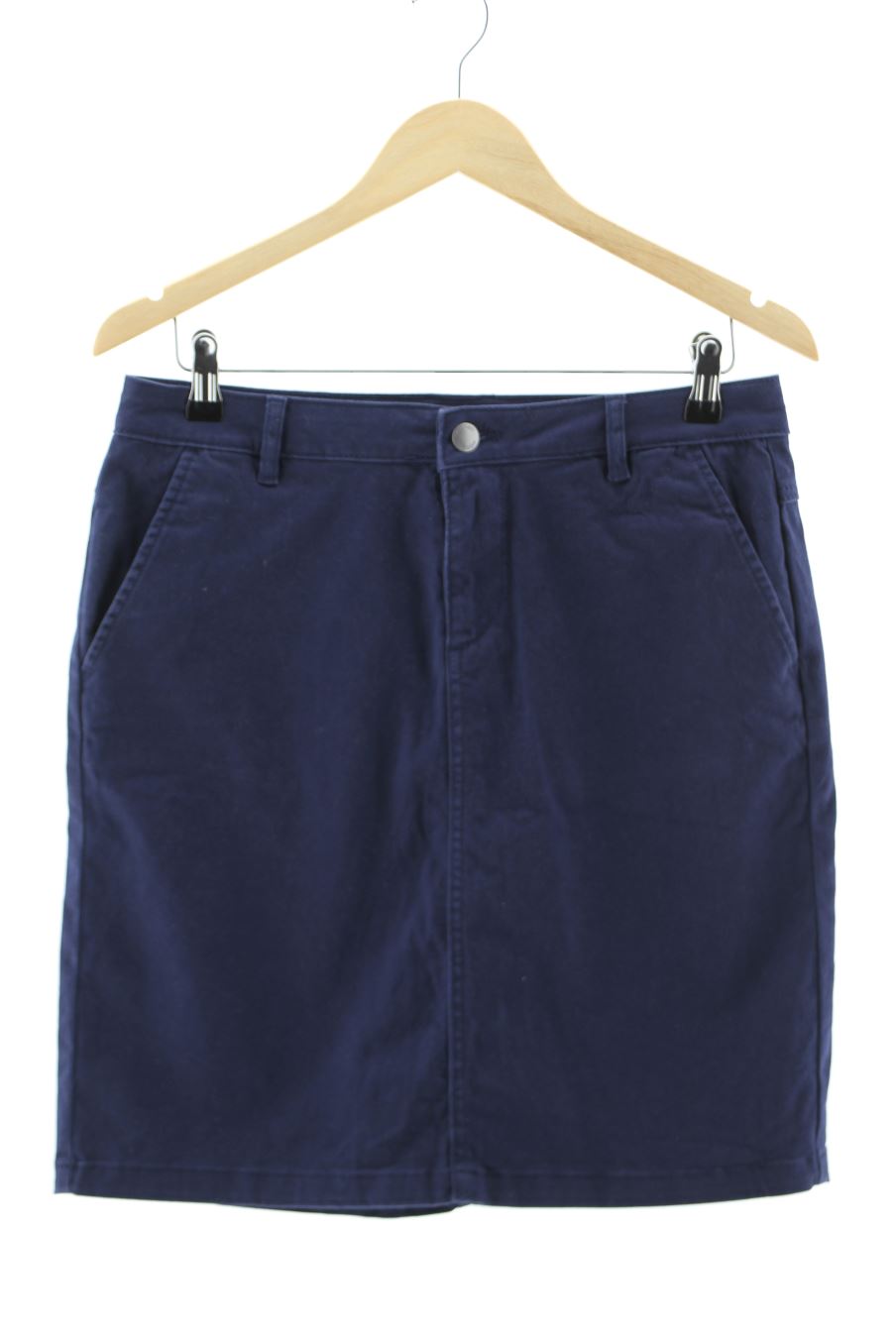 Aufwändiger Rock von Tchibo Größe 42, Farbe Marineblau, aus Jeanskleidung für