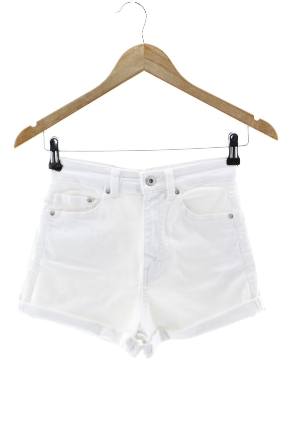 Shorts Pull & Bear de la taille 34, de couleur blanc de denim