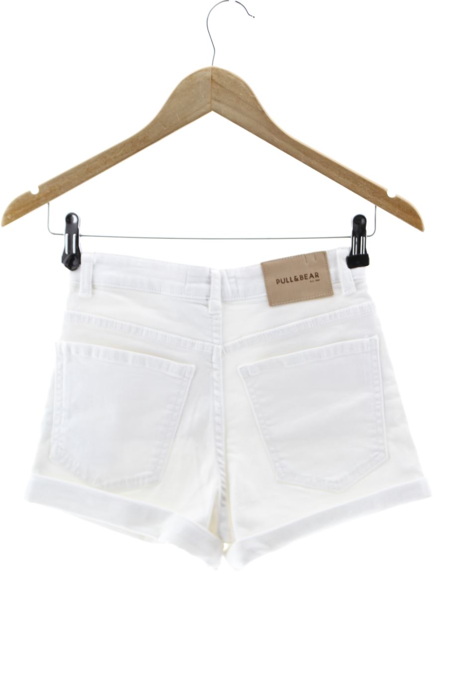 Shorts Pull & Bear de la taille 34, de couleur blanc de denim