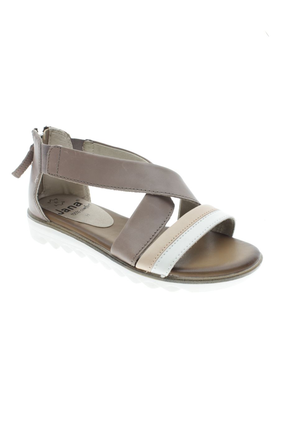 Sandalias planas de Jana de la talla 37, de color gris de