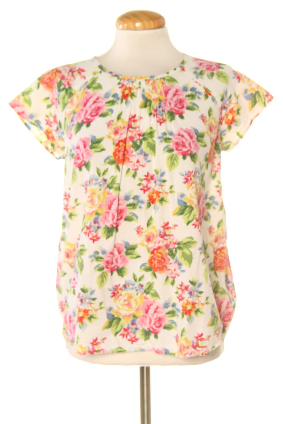 Blouse à manches courtes Benetton de la taille XS, de couleur fleurs