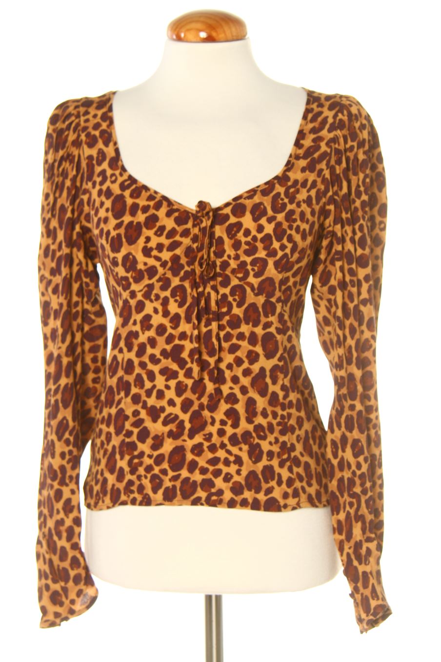 Langärmelige Bluse von Mango Größe XS, Farbe Animal print, für