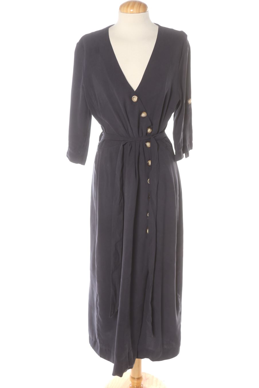Robe casual Zara de la taille L, de couleur bleu marine