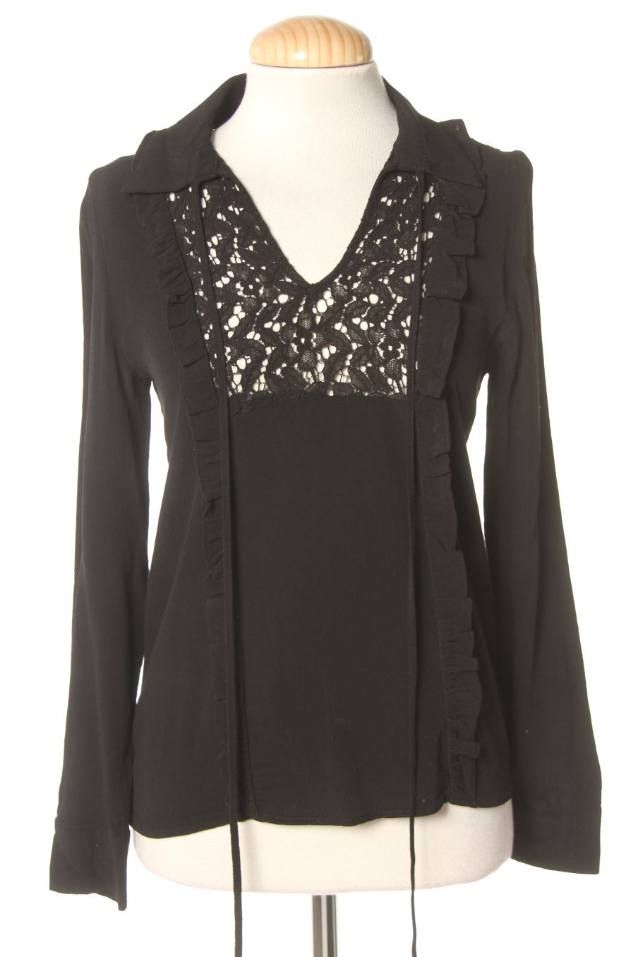 Blusa de manga larga de Zara de la talla XS, de color negro