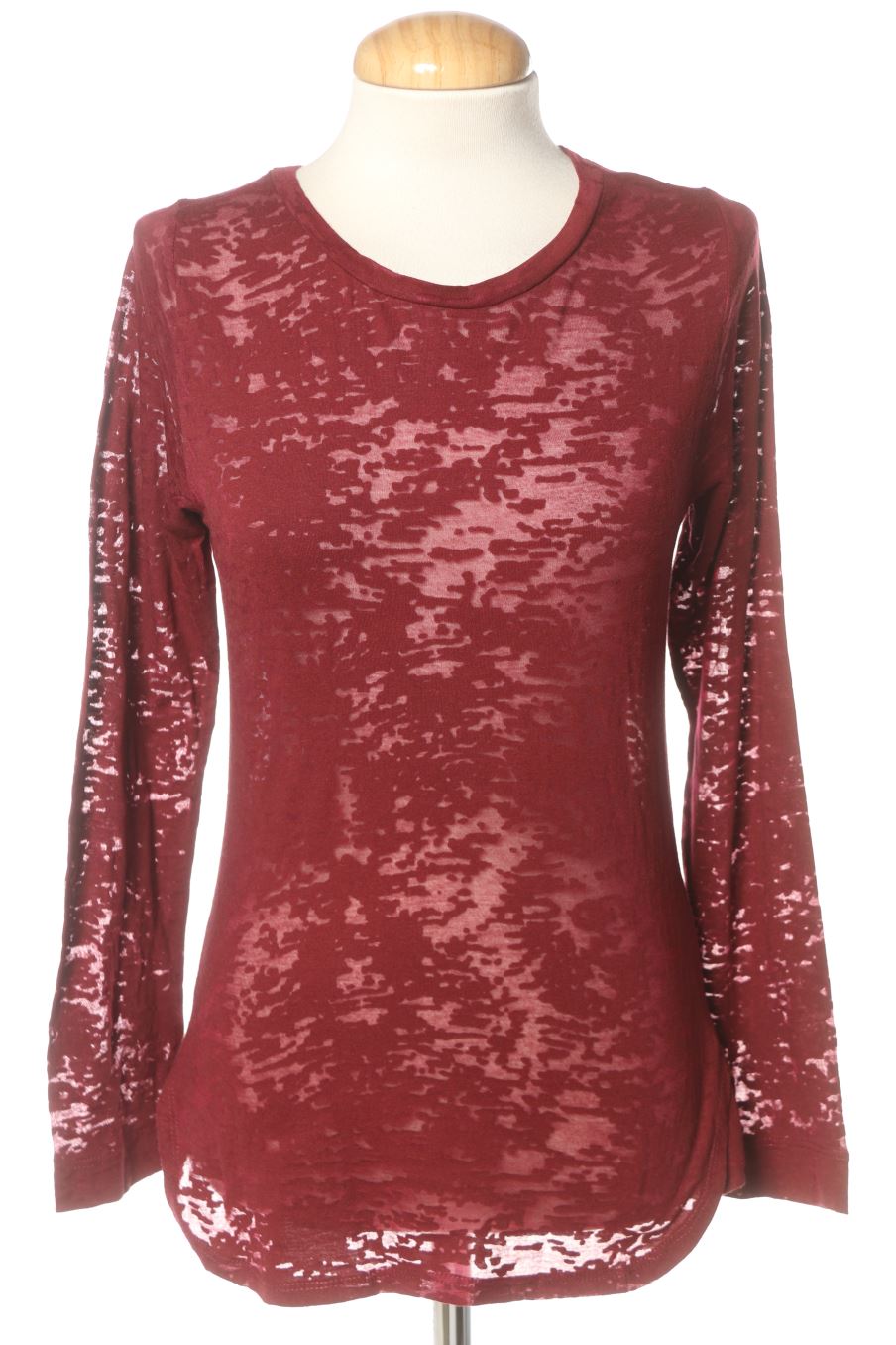 Langärmeliges T-Shirt von Zara Größe S, Farbe Bordeaux, für