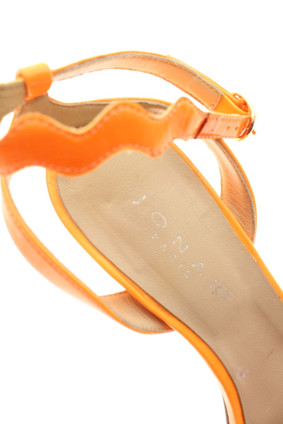 Sandalias tacon de JONAK PARIS de la talla 38, de color naranja de