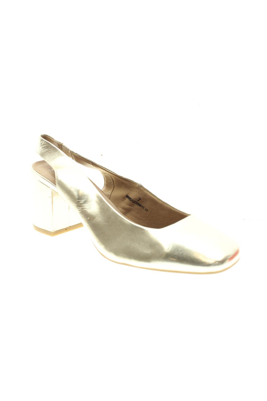 Sandalias tacon de M&S de la talla 40, de color dorado de