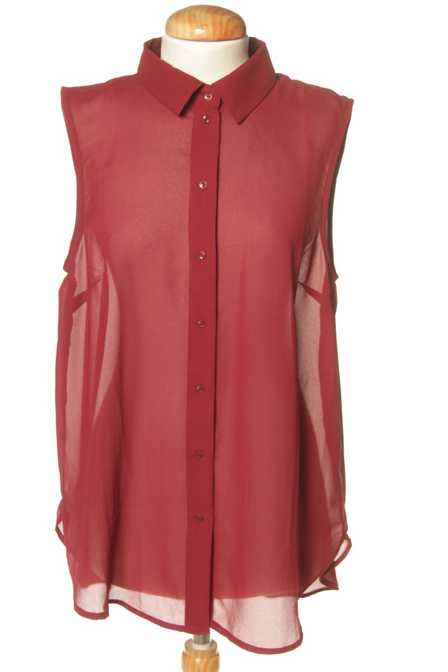 Camisa sin mangas de H&M de la talla 38, de color burdeos