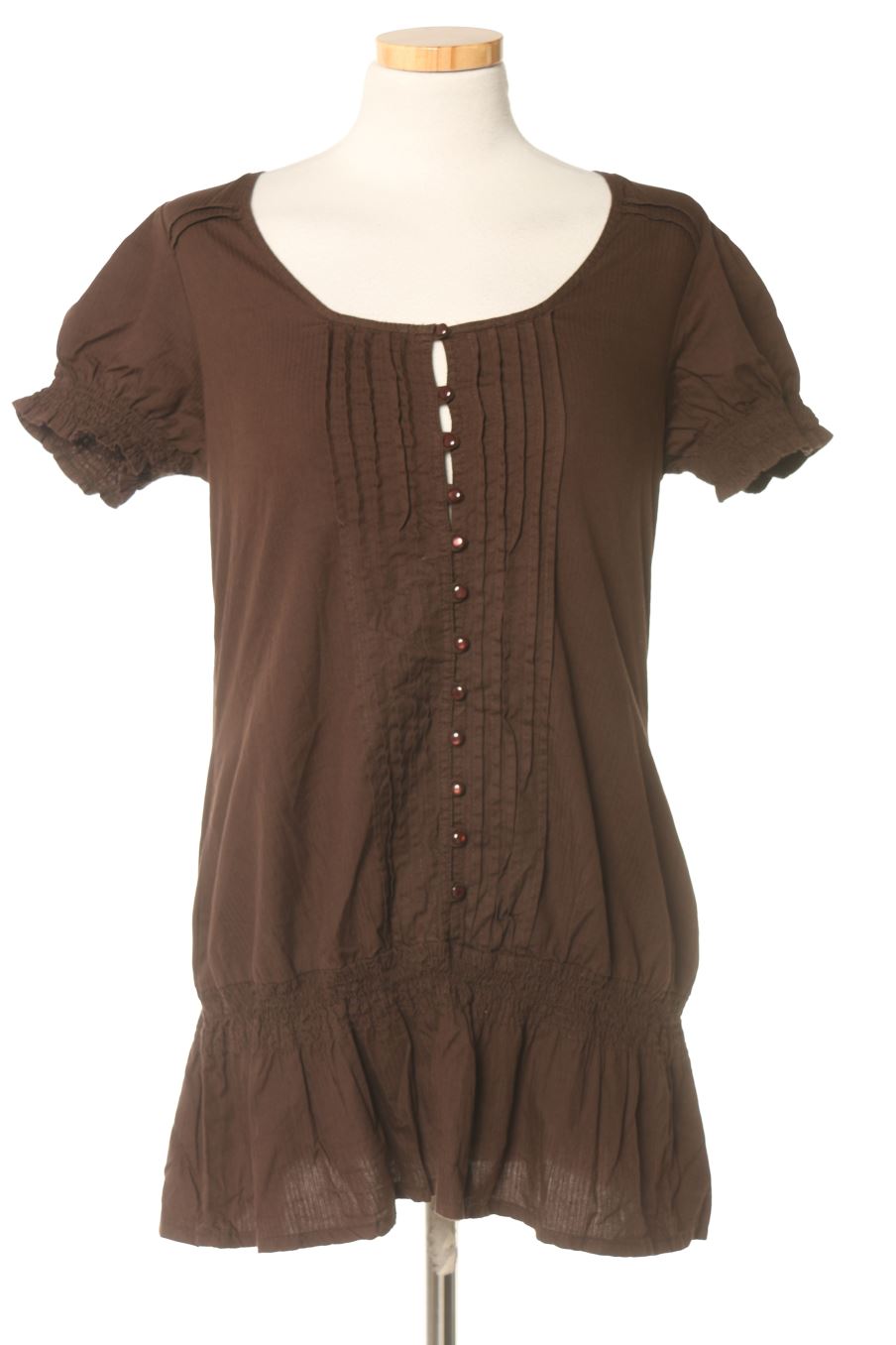 Blusa de manga corta de Ici et Maintenant de la talla 38, de color marrón