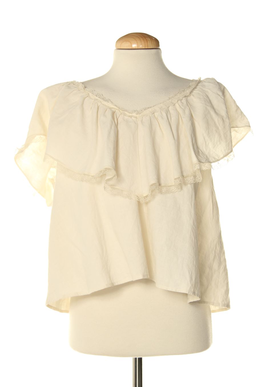 Blouse à manches courtes Trafaluc de la taille XL, de couleur beige