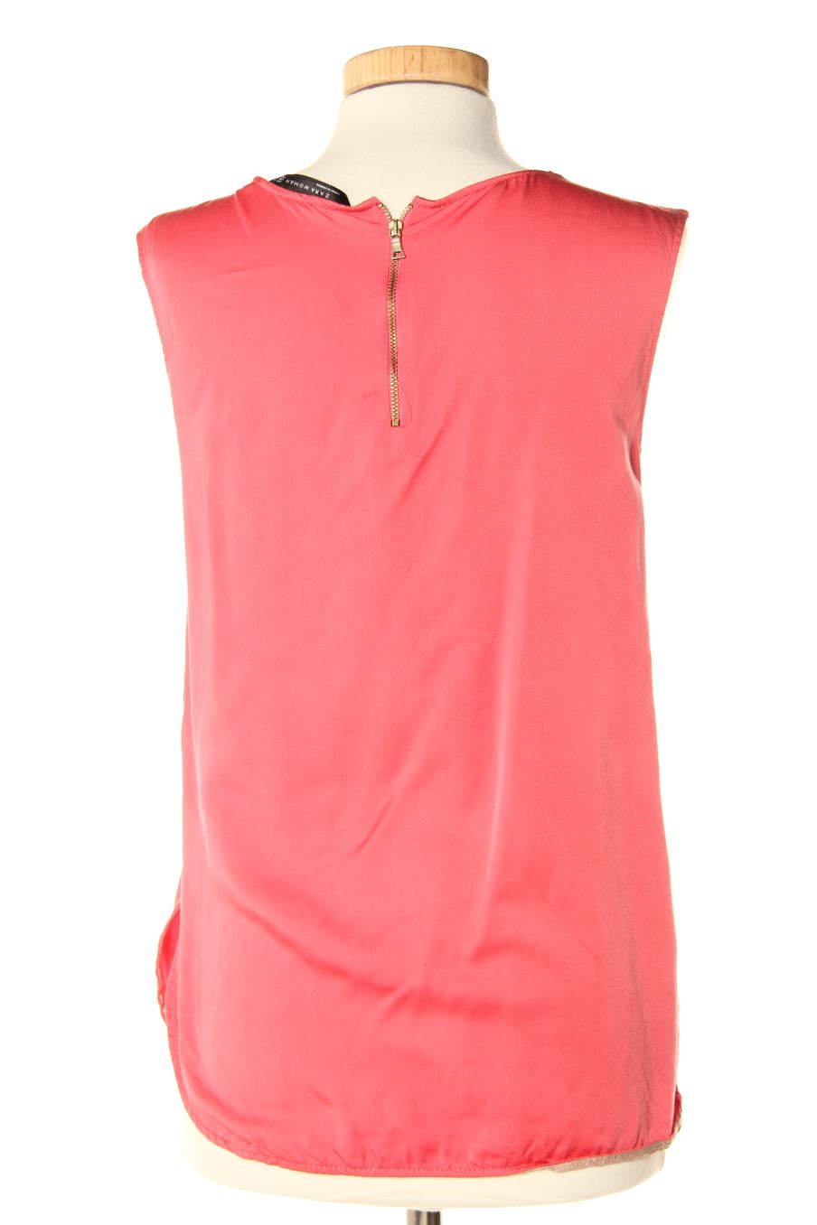 Blouse à manches courtes Zara de la taille S, de couleur rose