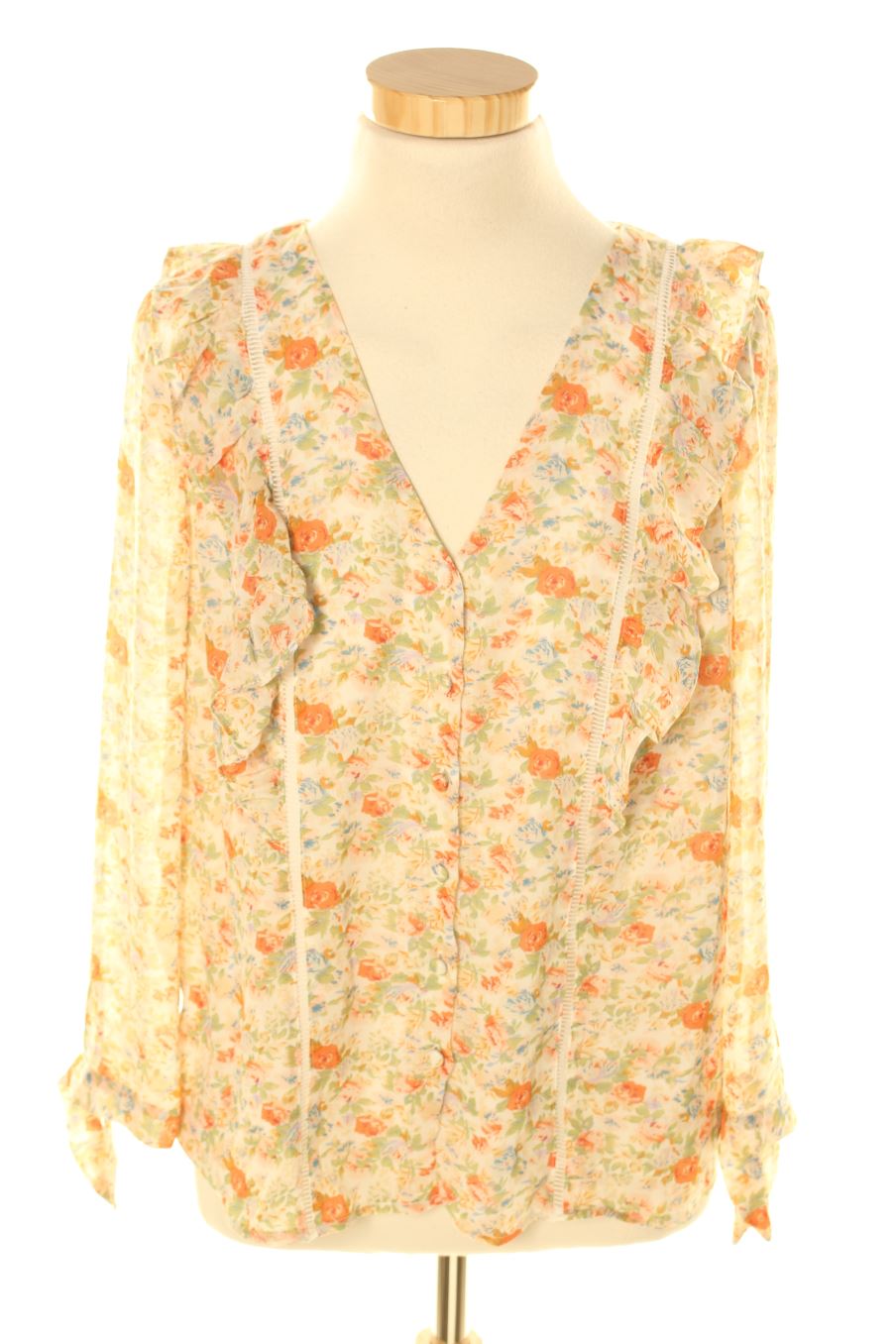 Blouse à manches longues Majolica de la taille S, de couleur fleurs