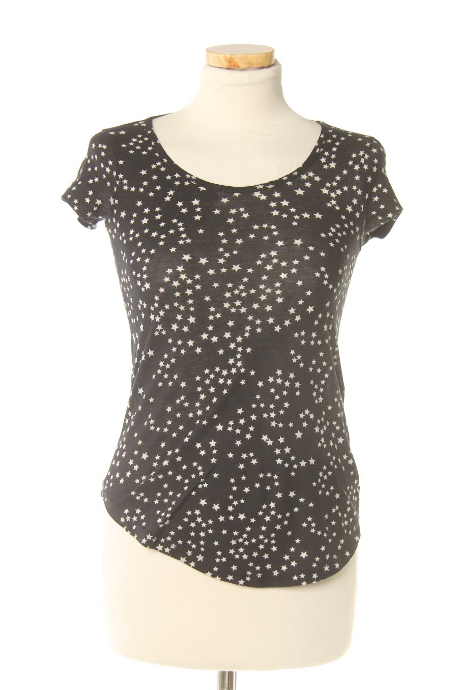 T-Shirt von Mango Größe XS, Farbe Schwarz, für