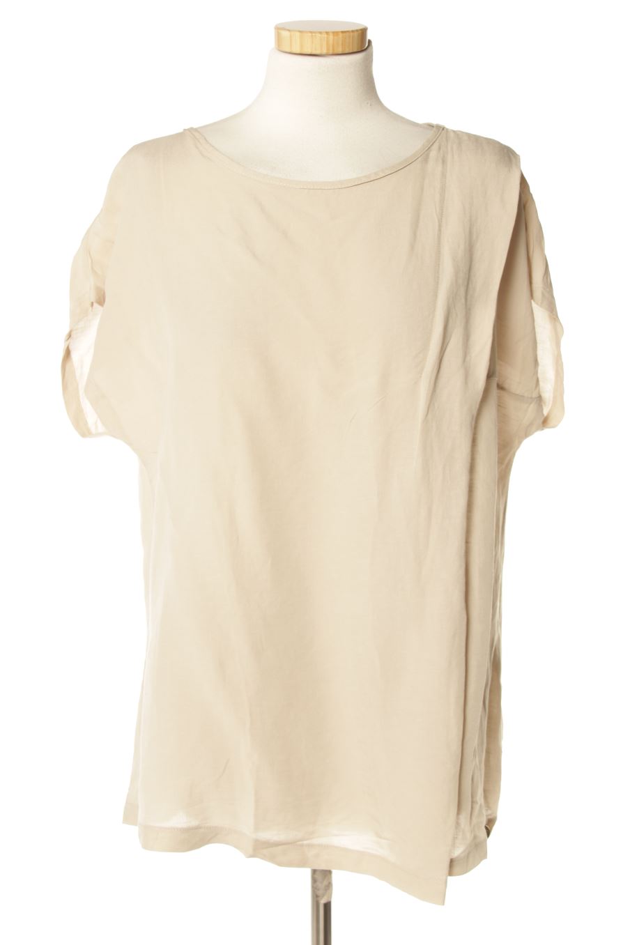 Blusa de manga corta de Ebony de la talla XL, de color beige