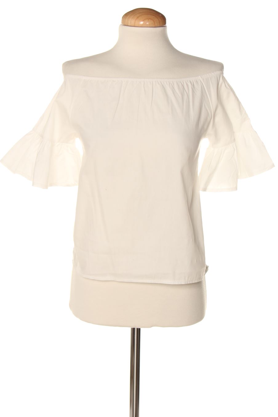 Blusa de manga corta de PERCENTIL de la talla XS, de color blanco