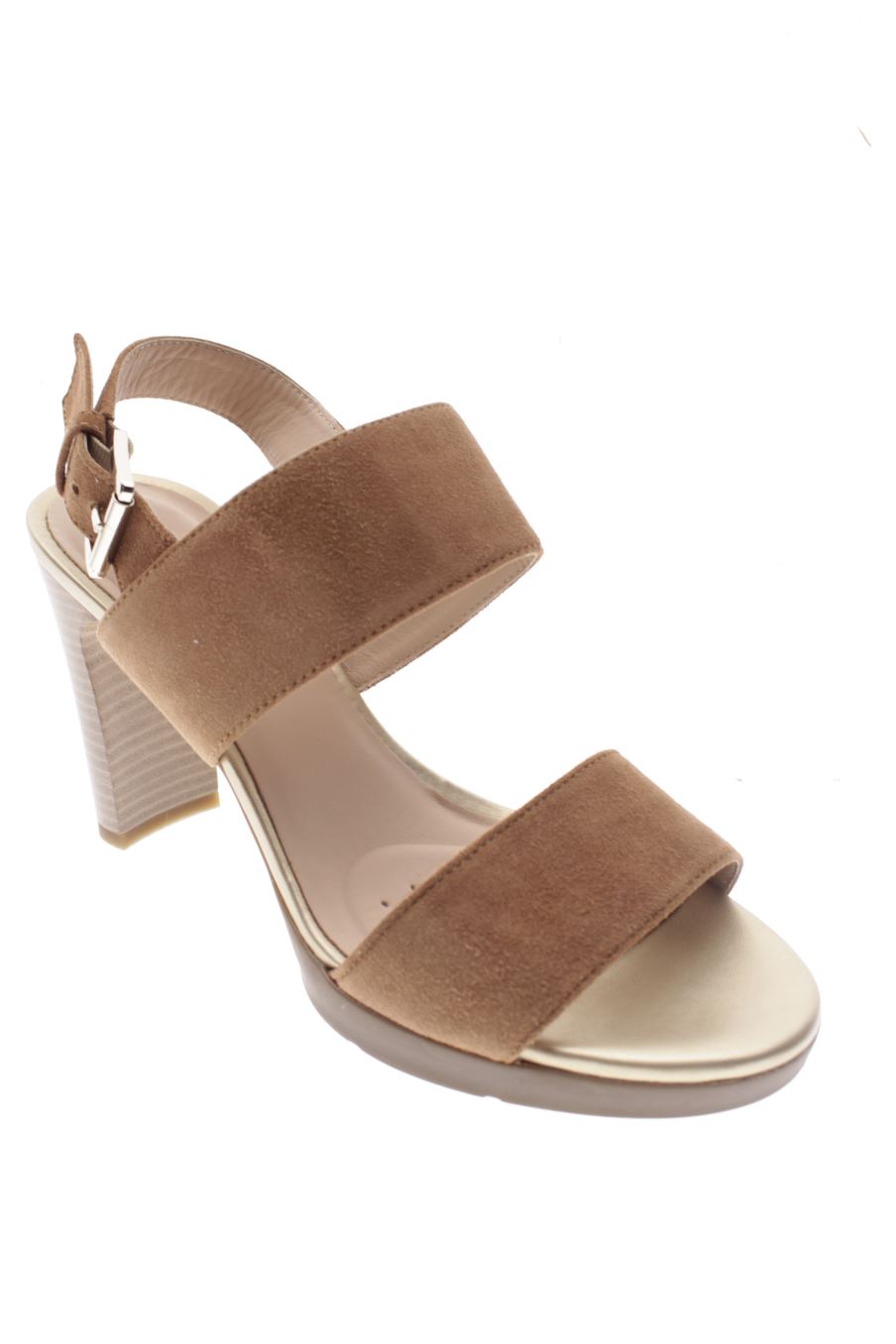 Sandalias tacon de Geox de la talla 40, de color marrón de