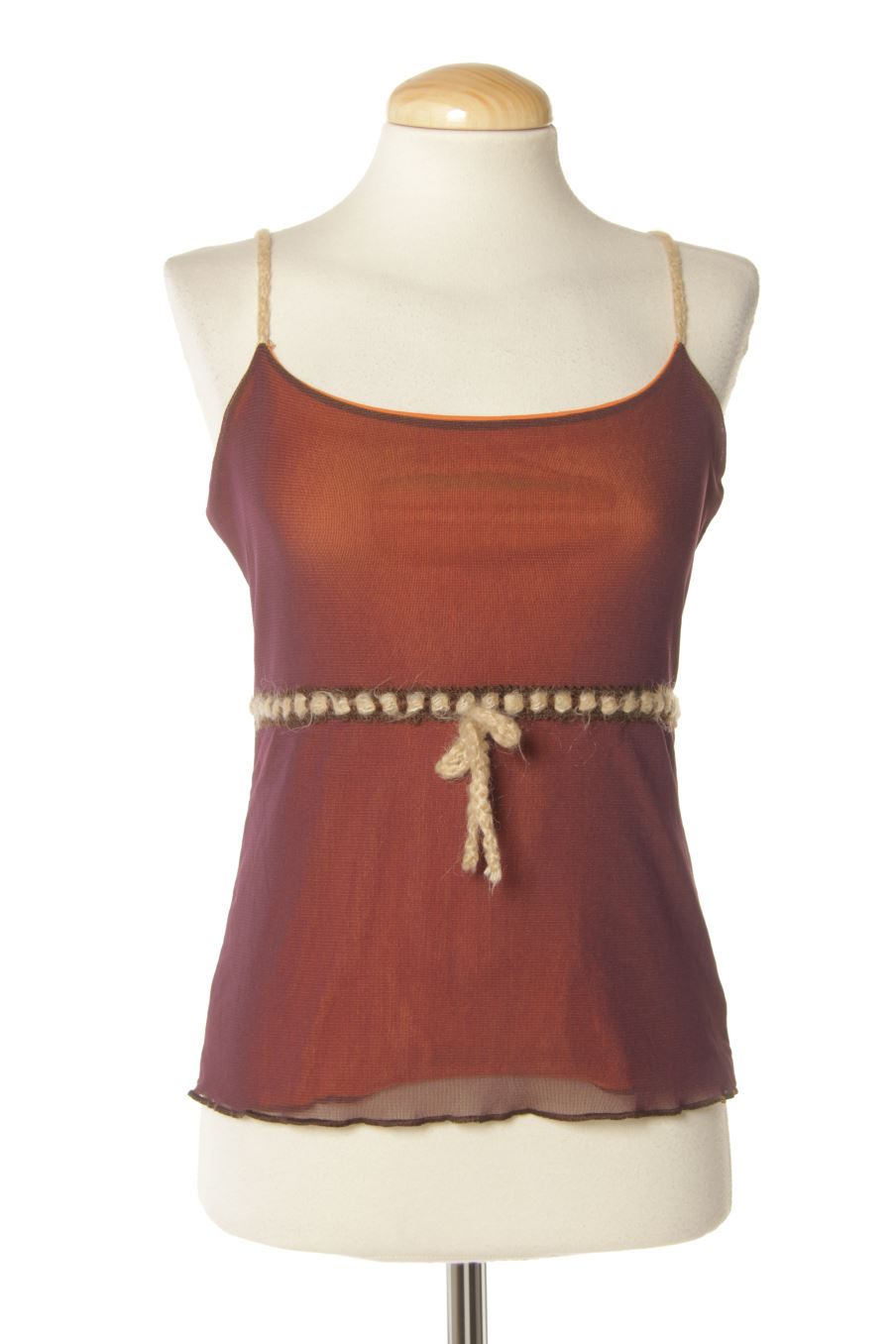 Top de AMS de la talla L, de color burdeos
