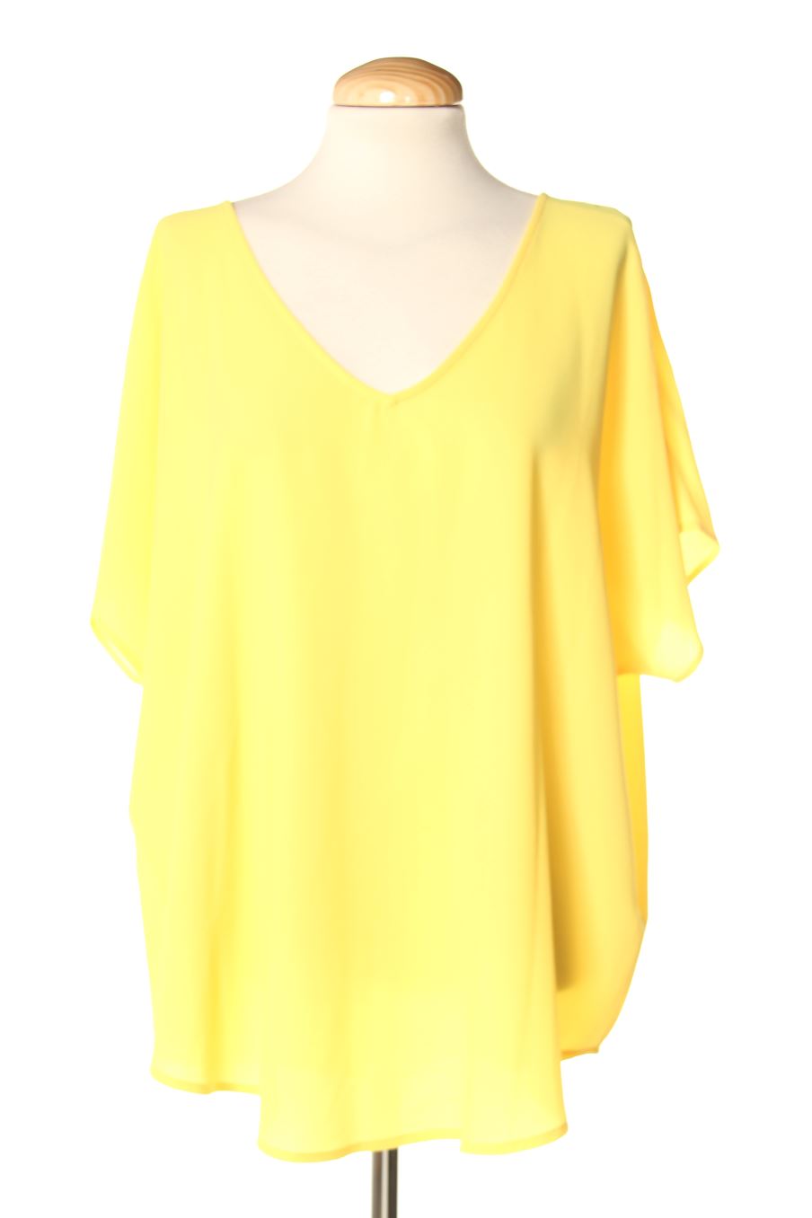 Blusa de manga corta de Elogy de la talla XL, de color amarillo