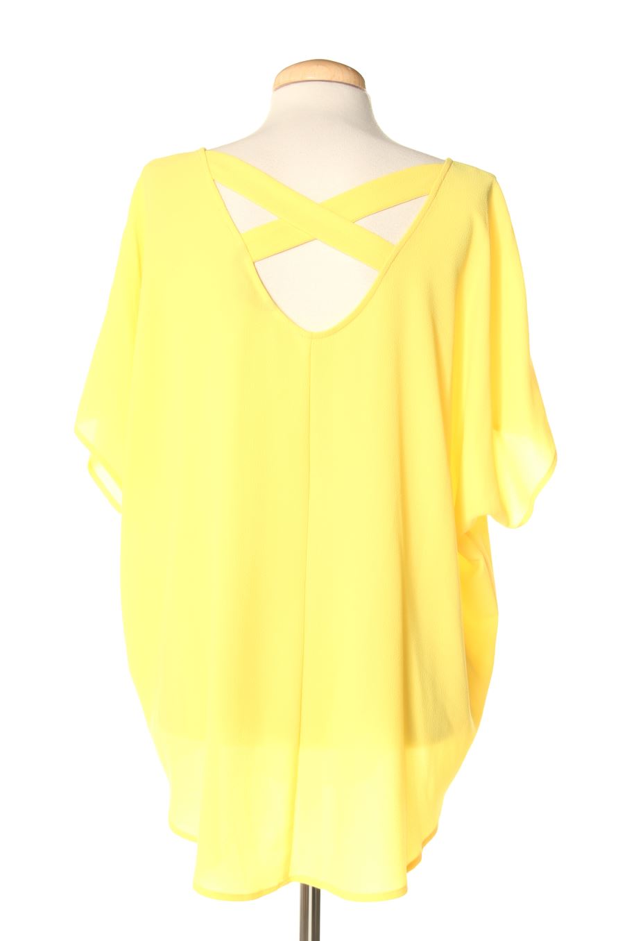 Blusa de manga corta de Elogy de la talla XL, de color amarillo