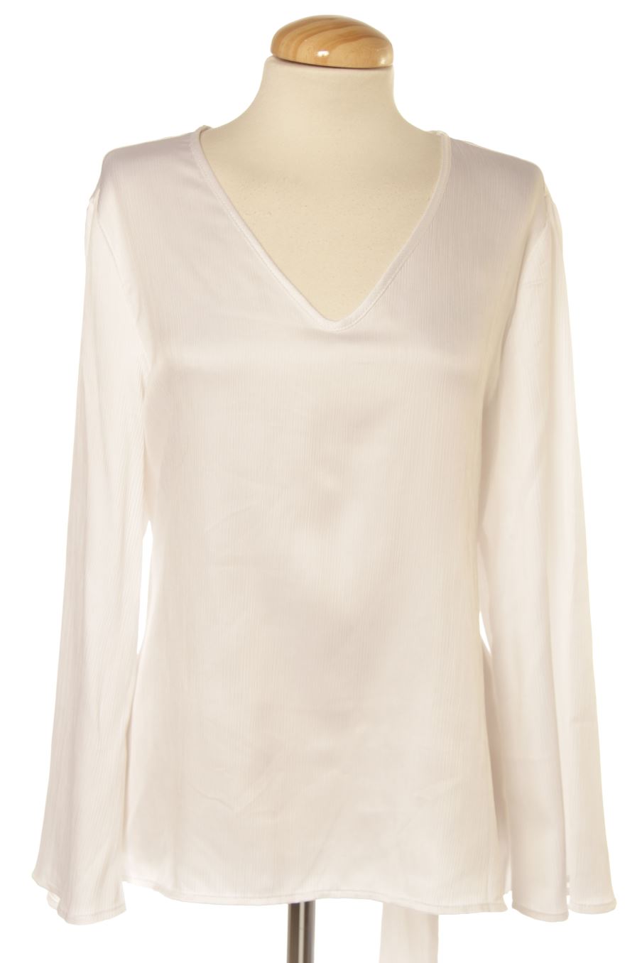 Blouse à manches longues Cortefiel de la taille L, de couleur blanc