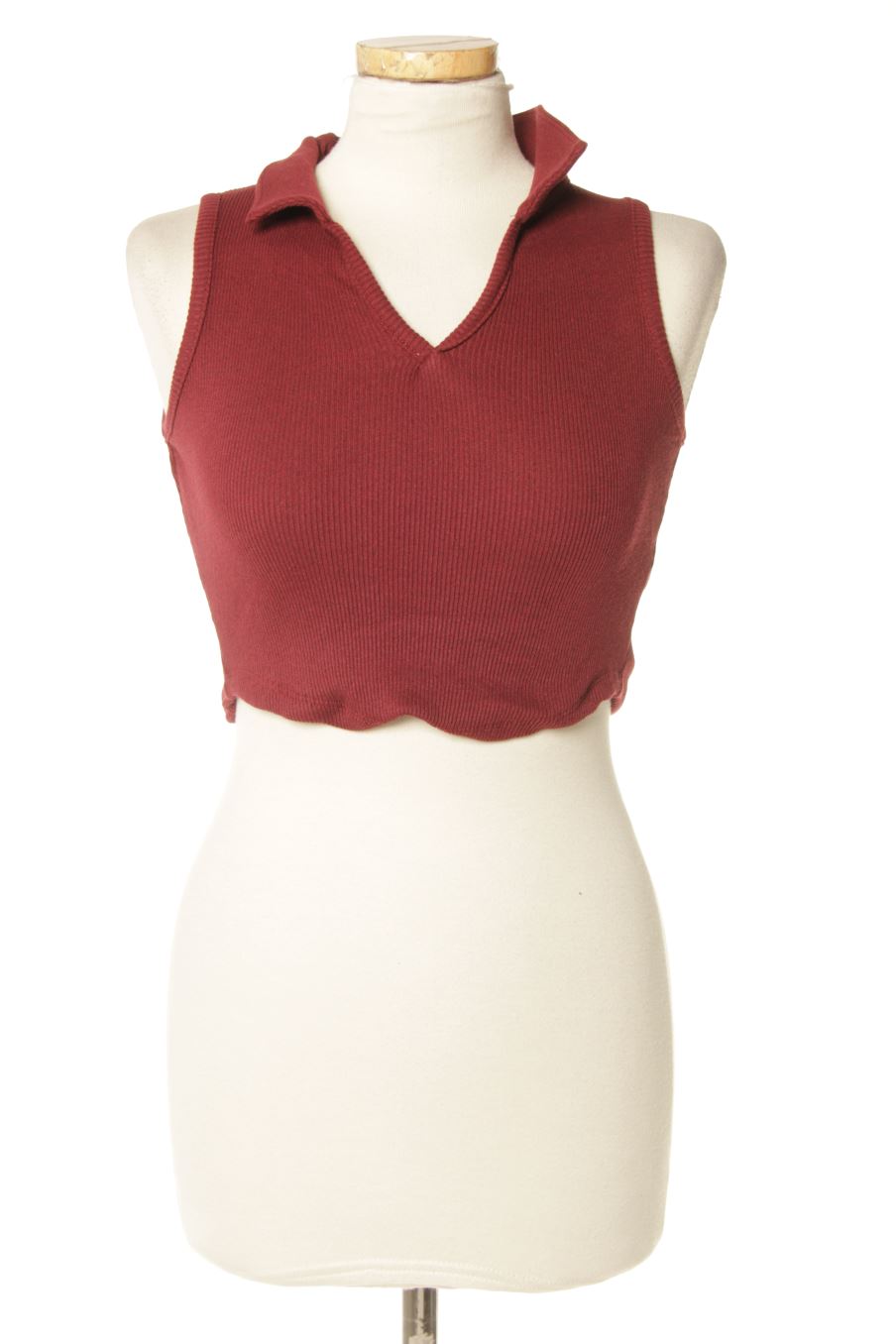 Top Boohoo de la taille 36, de couleur bordeaux