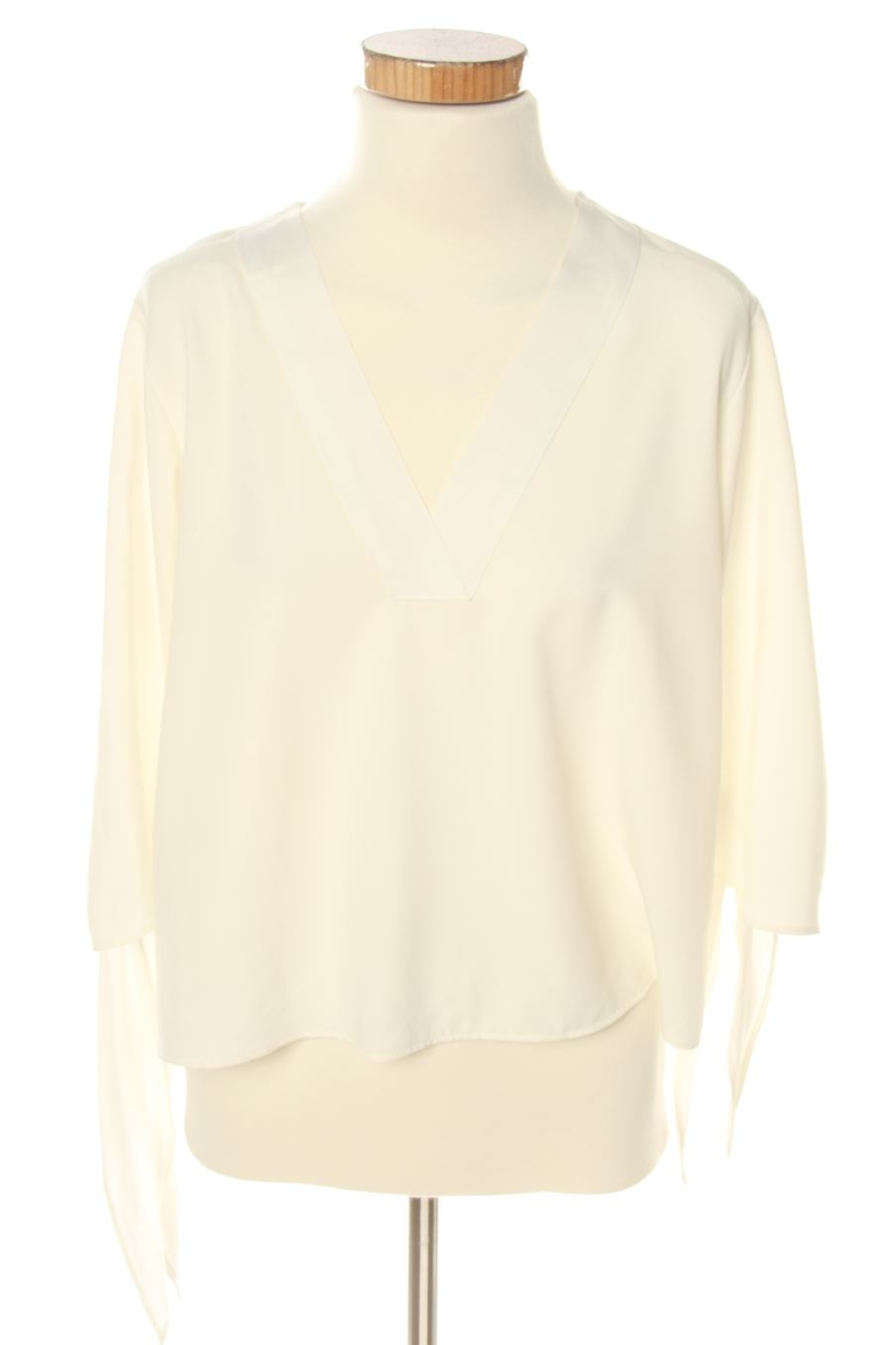 Blusa de manga corta de Zara de la talla S, de color blanco