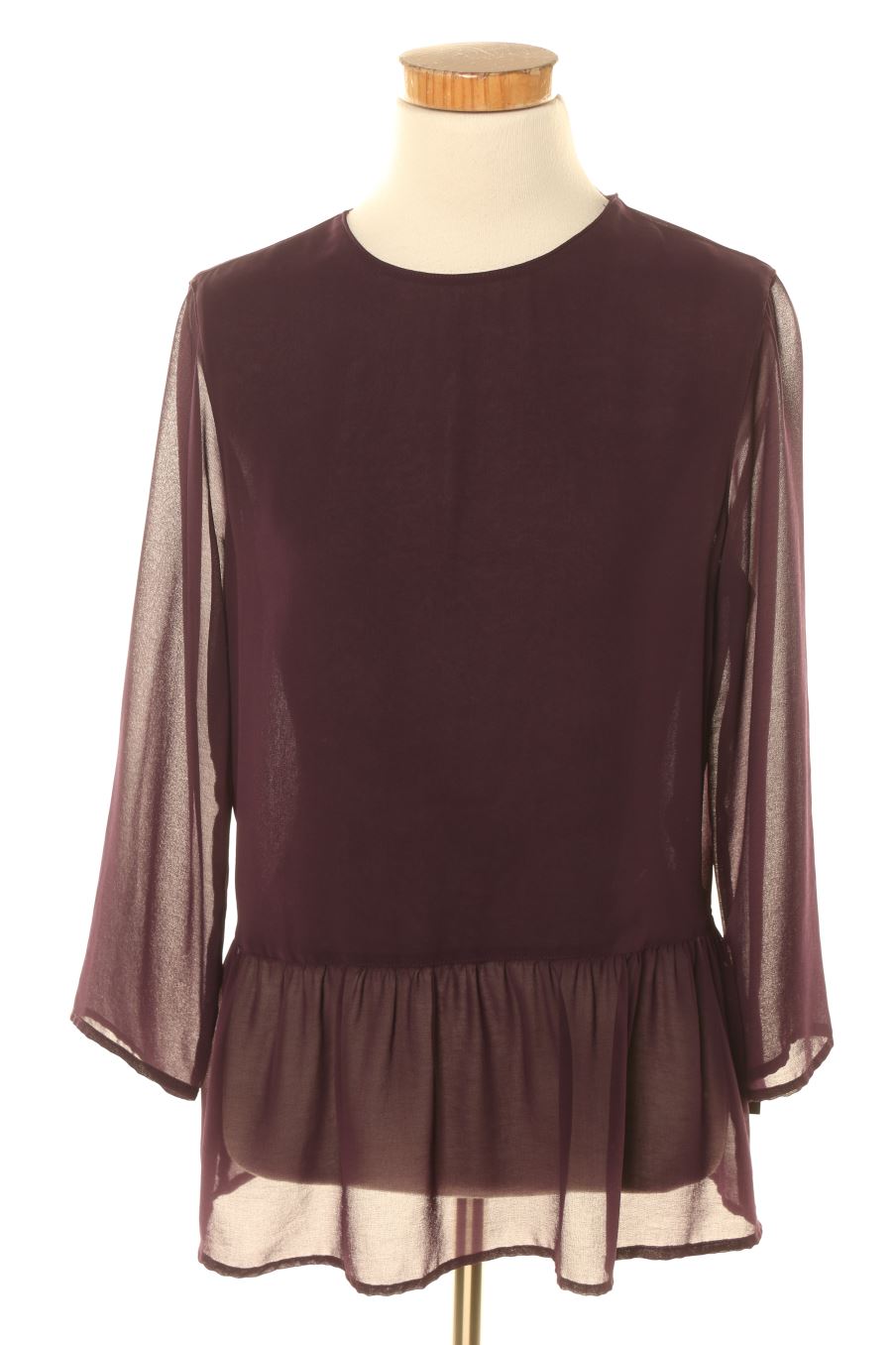 Blusa de manga larga de Zara de la talla M, de color morado