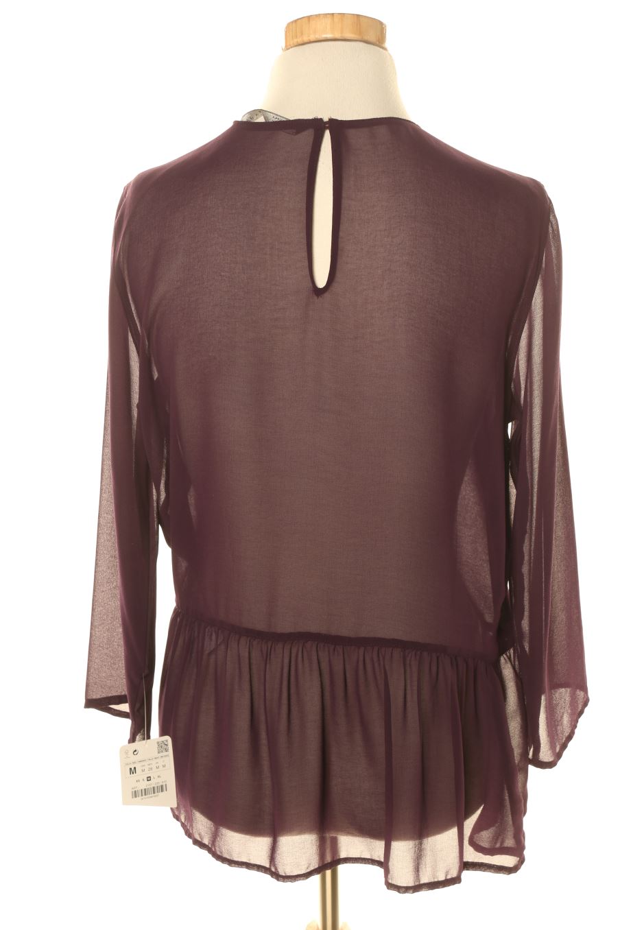 Blusa de manga larga de Zara de la talla M, de color morado