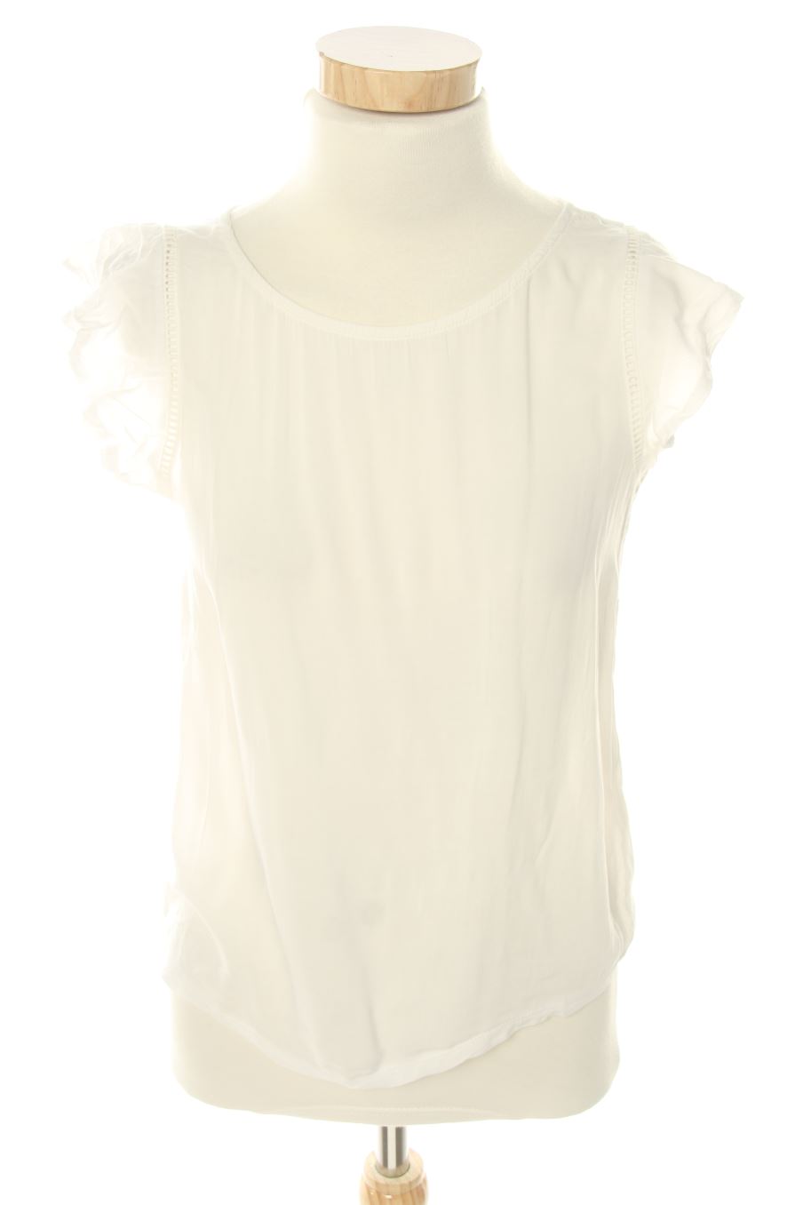 Blusa de manga corta de Springfield de la talla XS, de color blanco