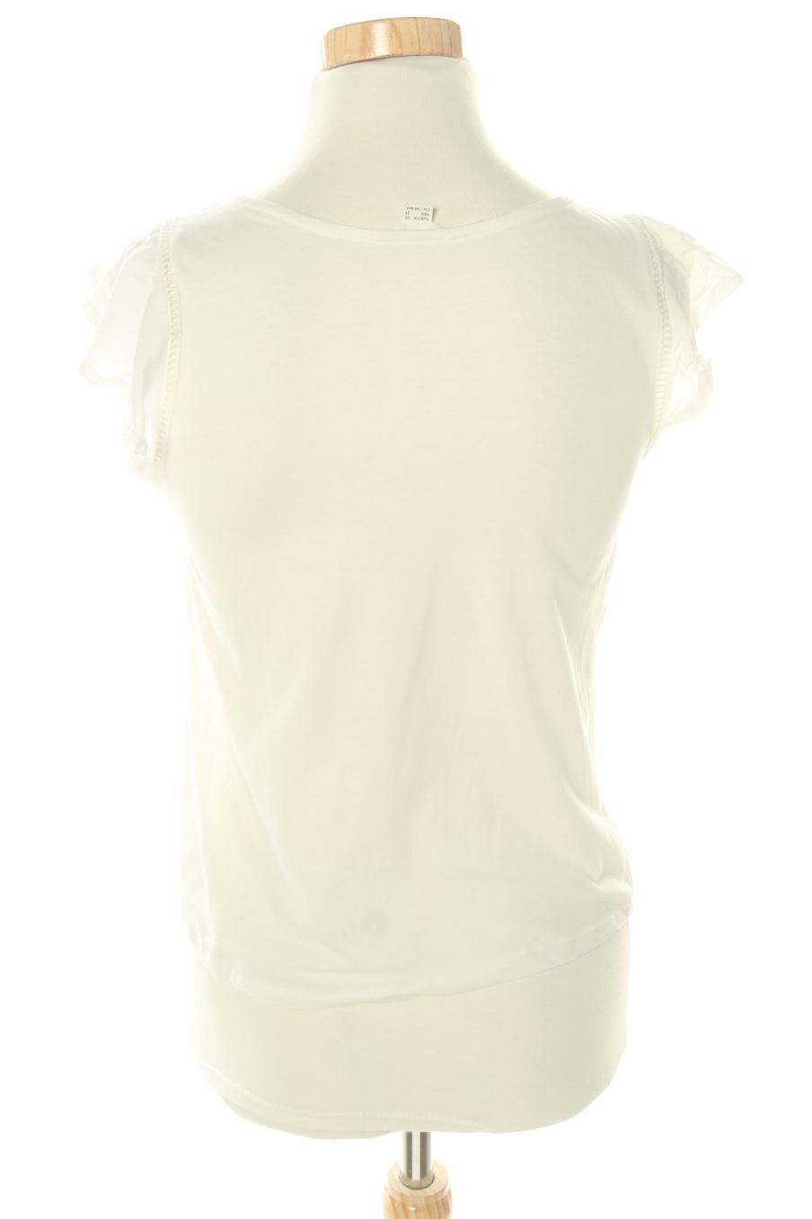 Blusa de manga corta de Springfield de la talla XS, de color blanco