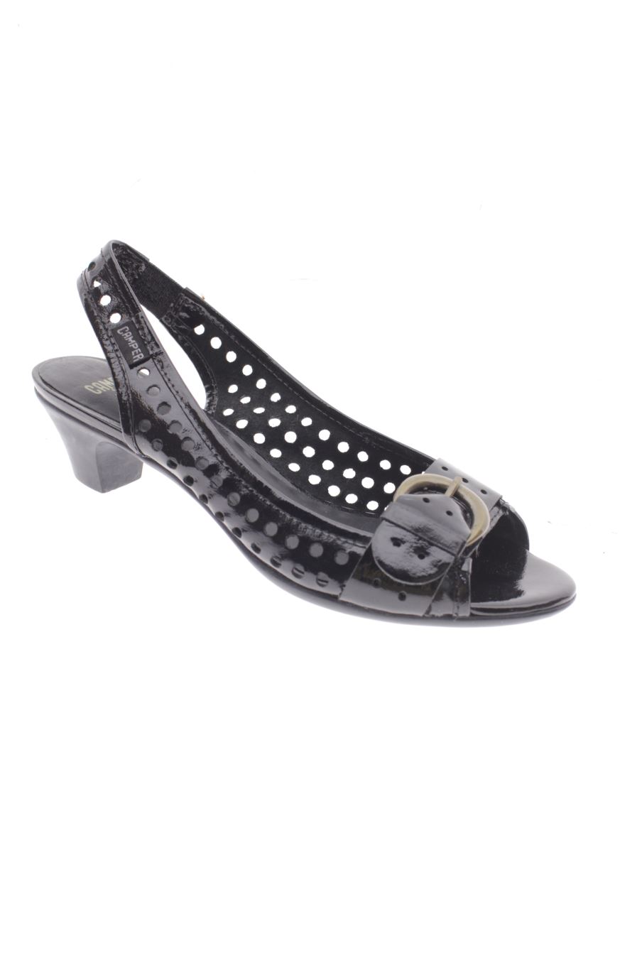 Sandalias tacon de Camper de la talla 39, de color negro de
