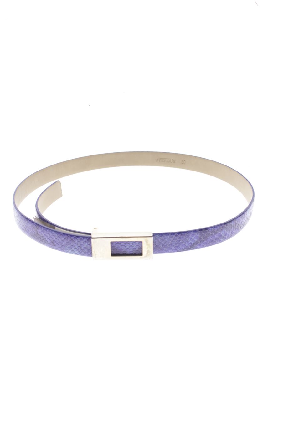 Cinturón de Uterqüe de la talla XS, de color azul de piel