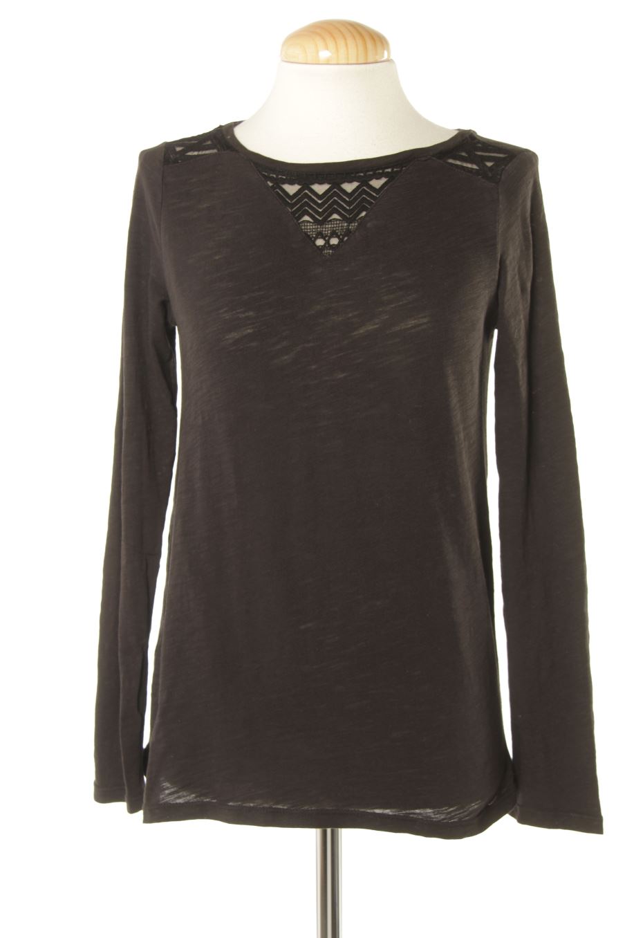 Langärmeliges T-Shirt von Promod Größe S, Farbe Schwarz, für