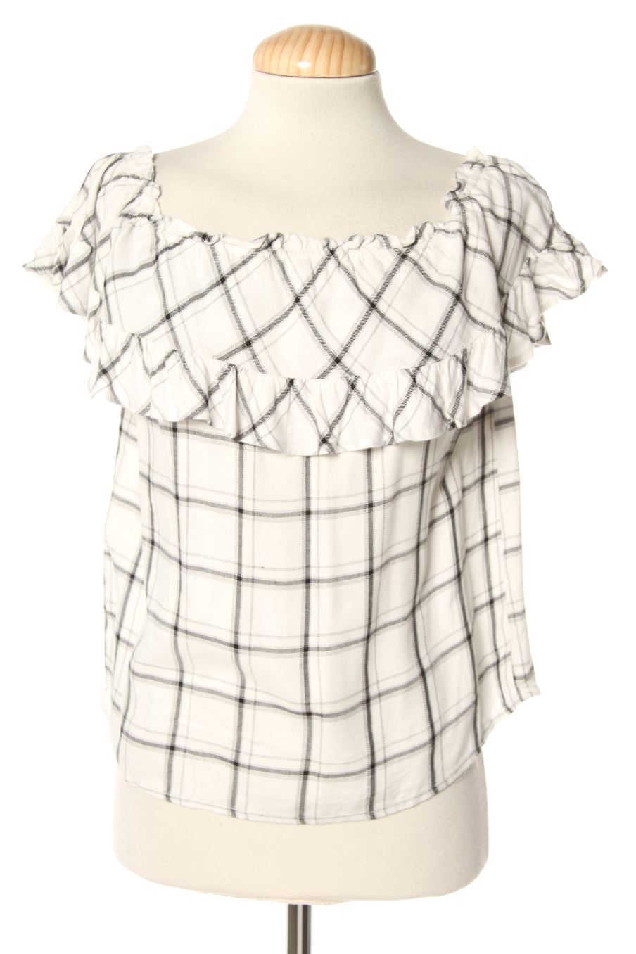 Blusa de manga corta de Stradivarius de la talla S, de color cuadros