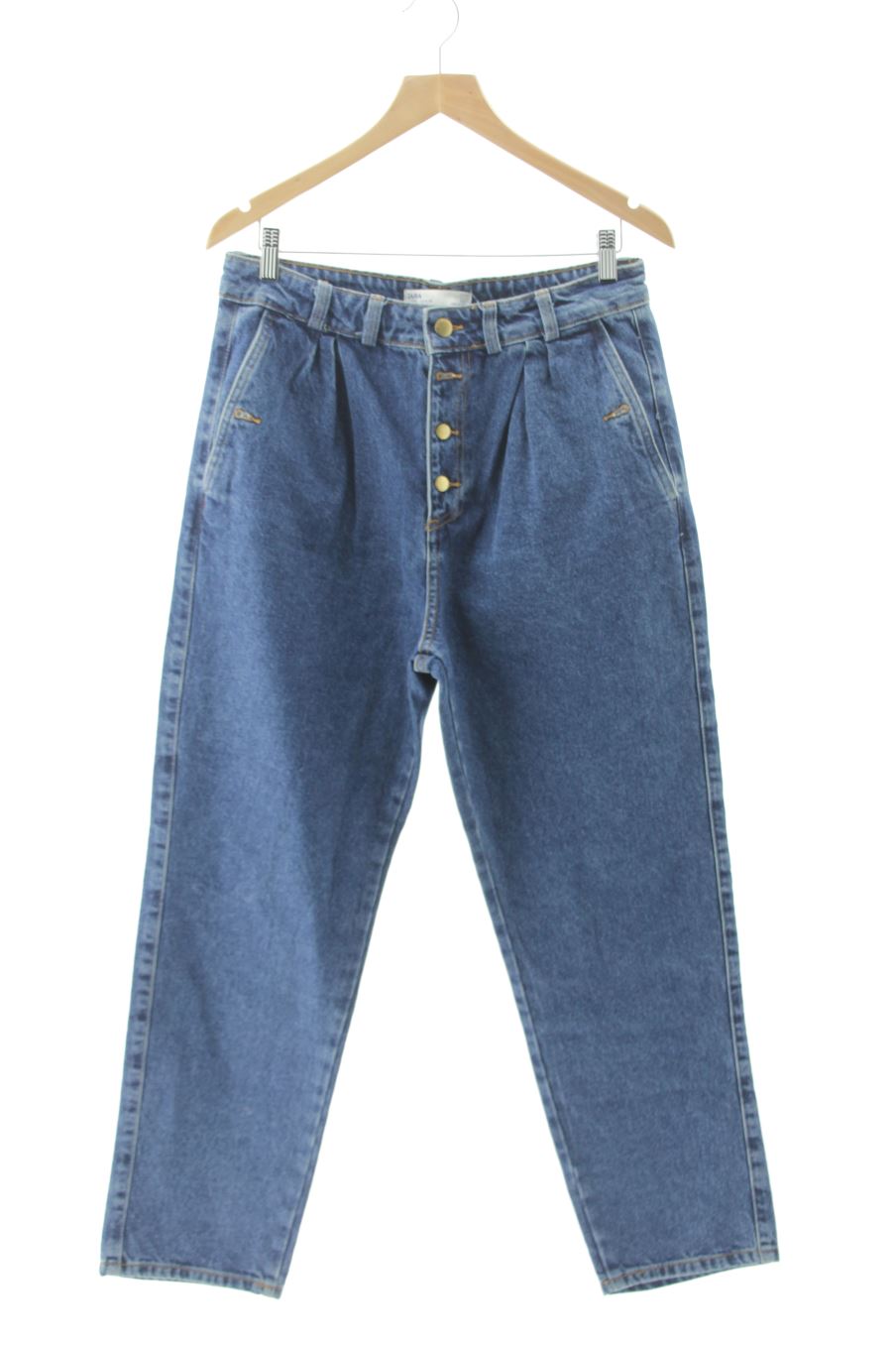 Jeans de Zara de la talla 38, de color blu