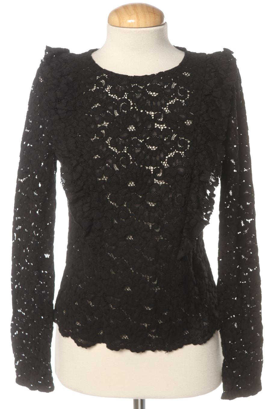 Blouse à manches longues Zara de la taille S, de couleur noir
