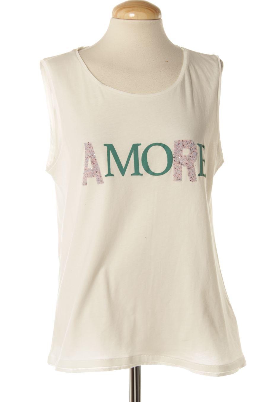 Camiseta sin mangas de Cortefiel de la talla L, de color blanco