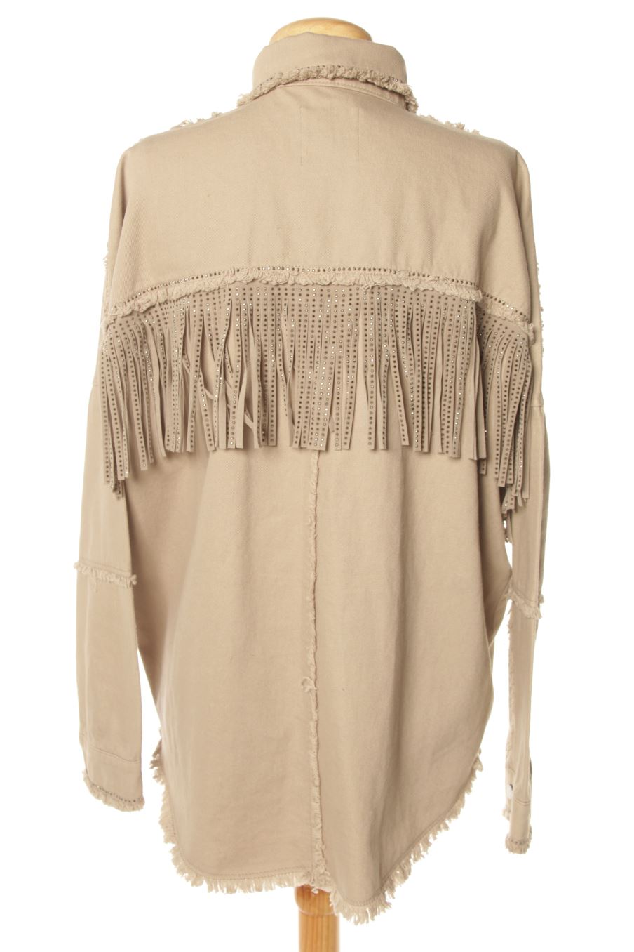 Cazadora de Zara de la talla XS, de color beige de ropa vaquera