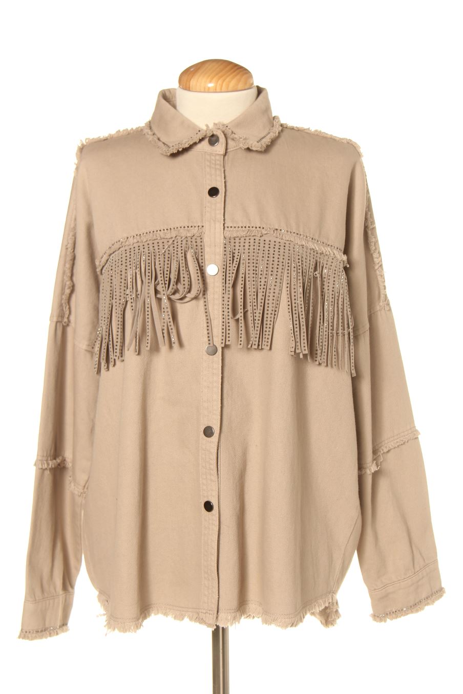Cazadora de Zara de la talla XS, de color beige de ropa vaquera