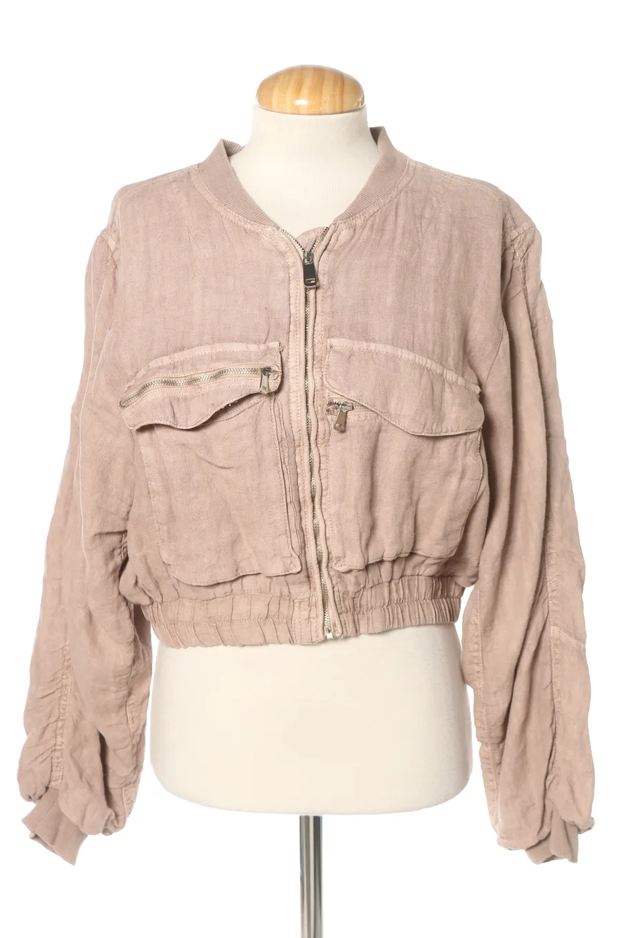 Blouson Zara de la taille S, de couleur beige