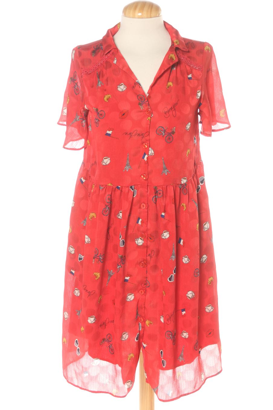 Robe casual Naf Naf de la taille 36, de couleur rouge