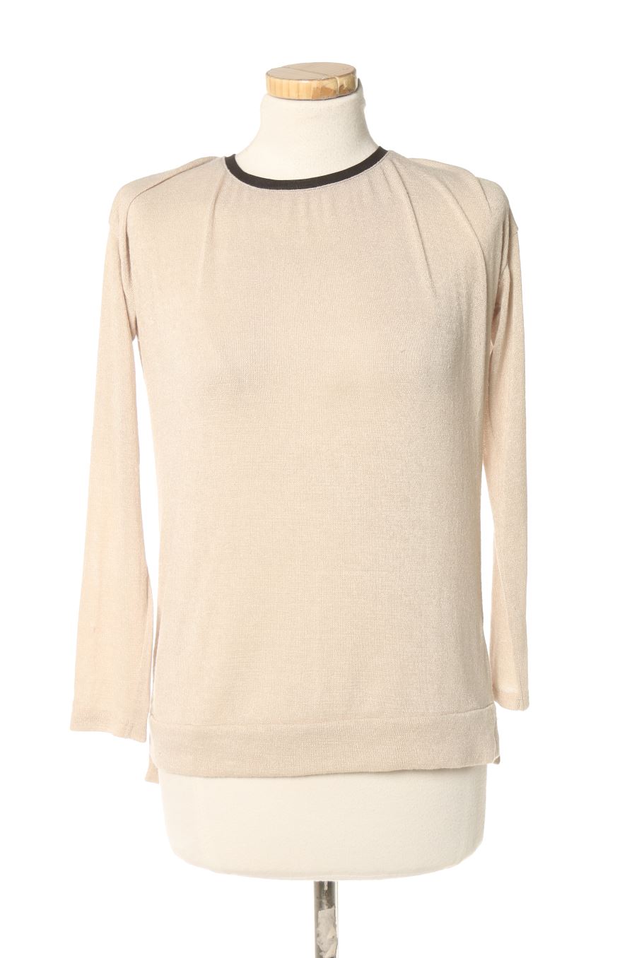 Camiseta manga larga de Bershka de la talla S, de color beige