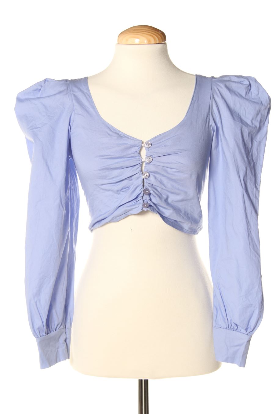 Blouse à manches longues Boohoo de la taille 34, de couleur bleu