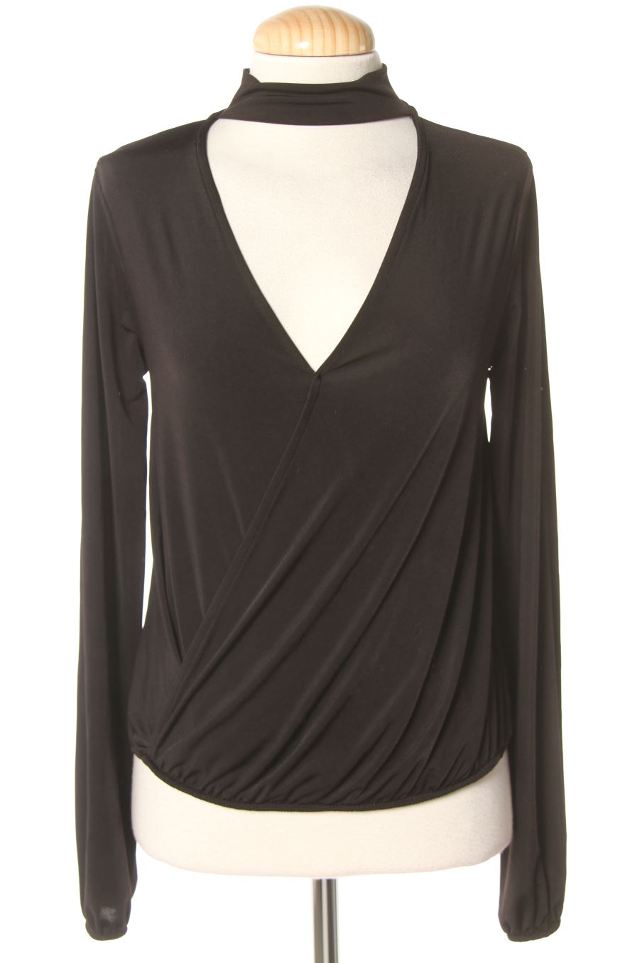 Blusa de manga larga de Bershka de la talla XS, de color negro