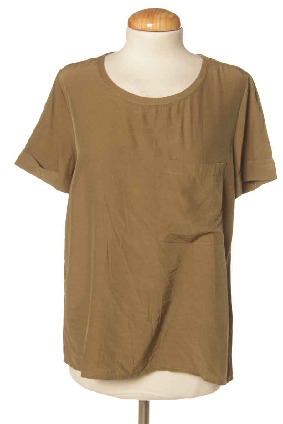Blouse à manches courtes Stradivarius de la taille L, de couleur vert