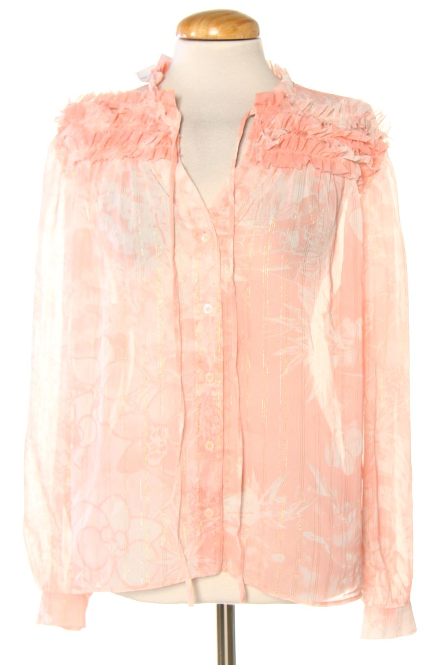 Langärmelige Bluse von Desigual Größe M, Farbe Koralle, für