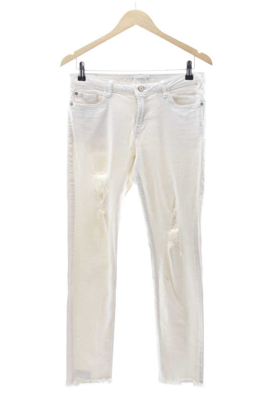 Vaquero de Mango de la talla 38, de color blanco de ropa vaquera