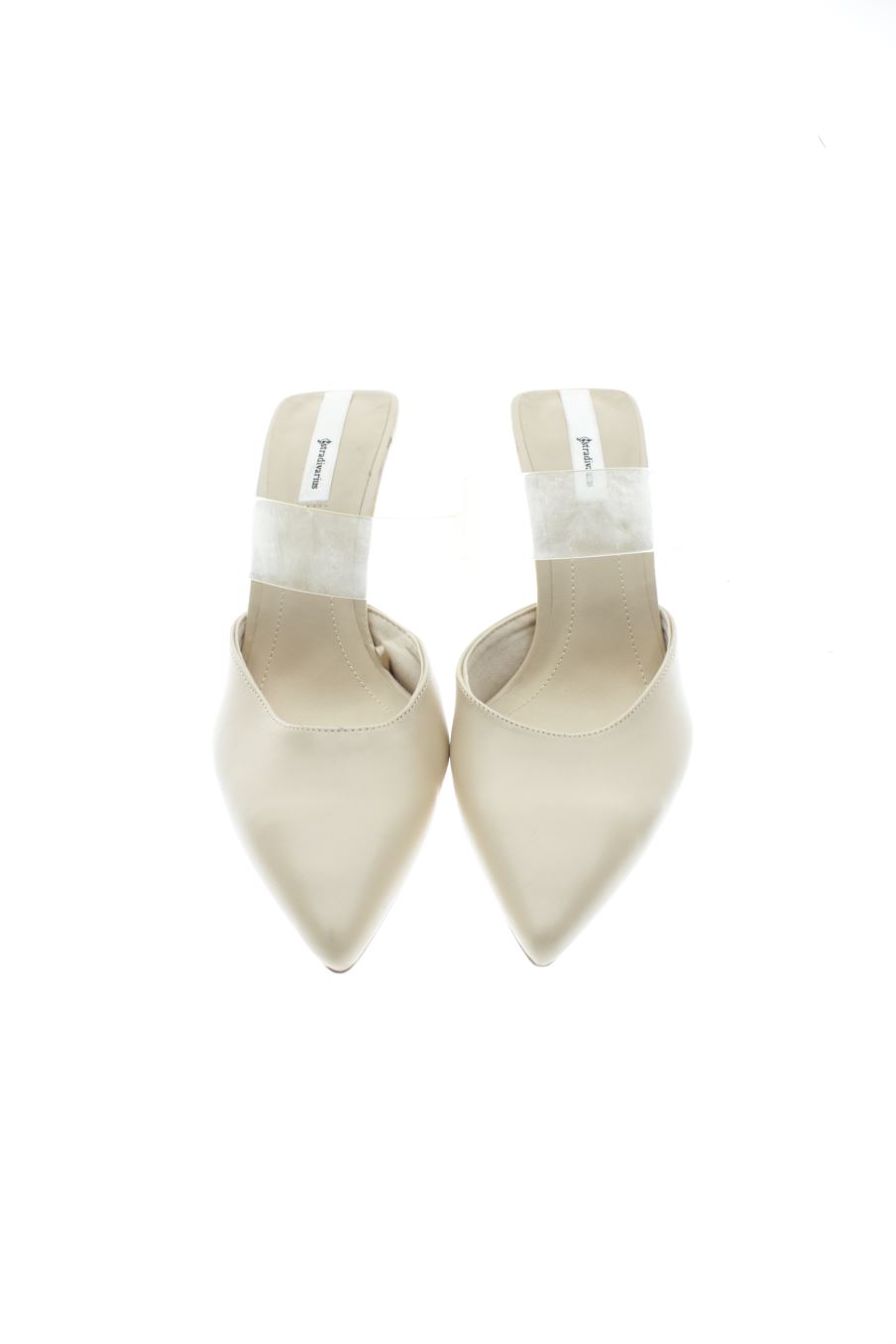 Sandalias tacon de Stradivarius de la talla 39, de color beige de